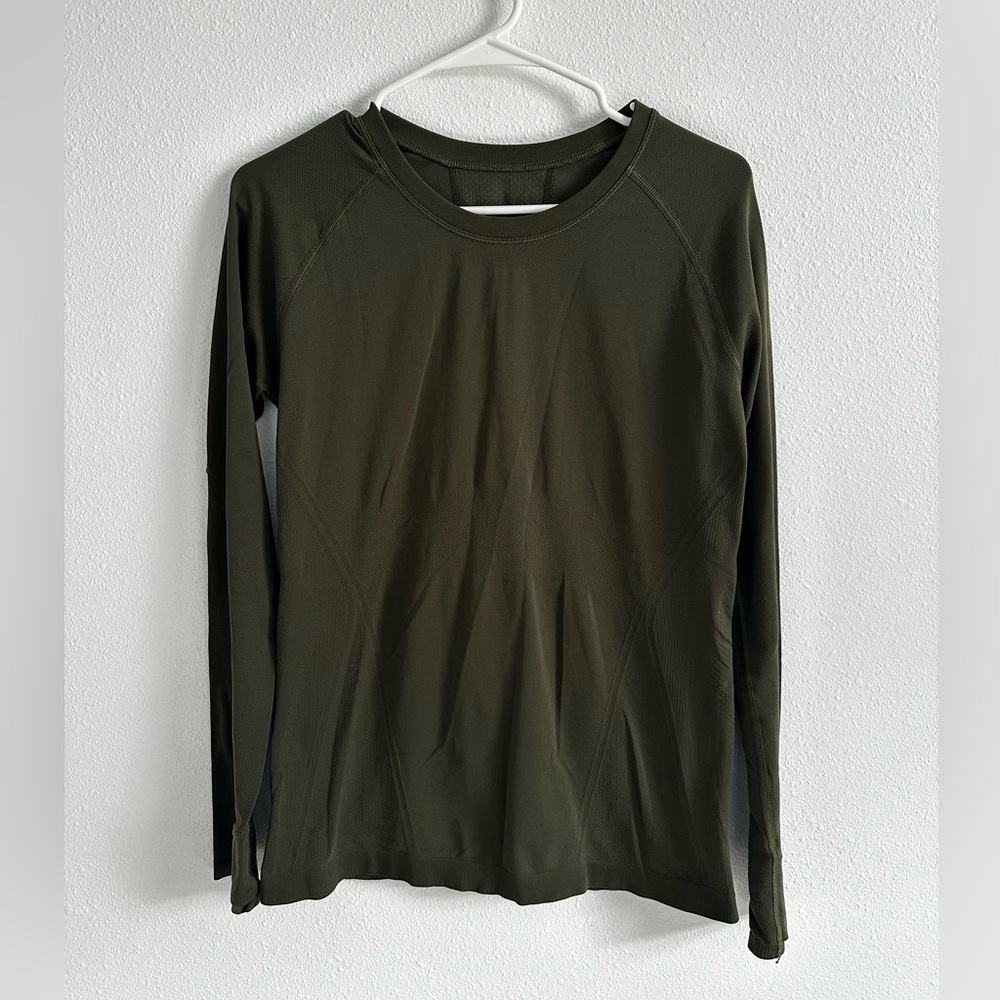 Lululemon Olive Green Long Sleeve Women's Top